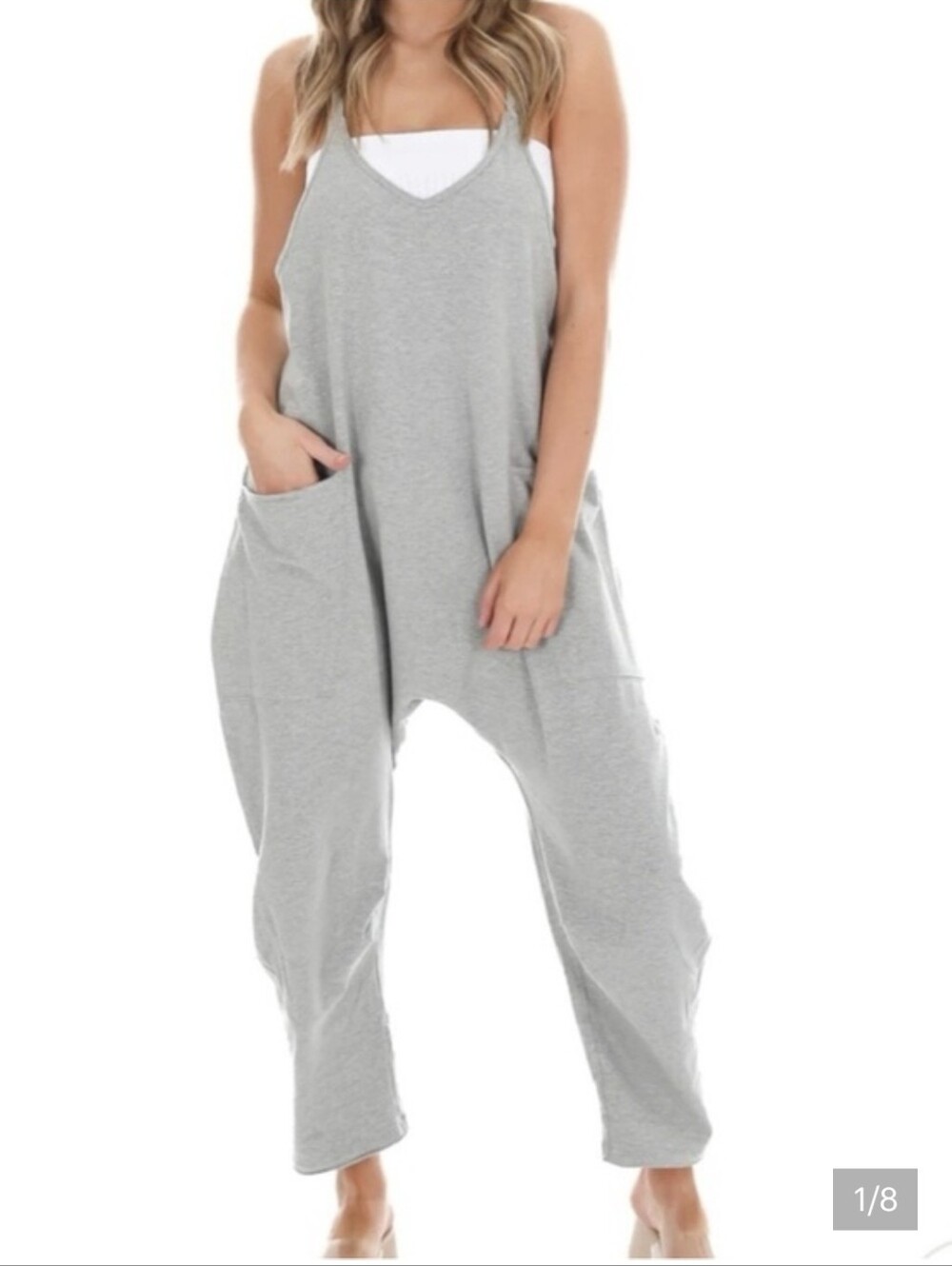 FP Movement by Free People Heather Gray Hot Shot Relaxed Jumpsuit